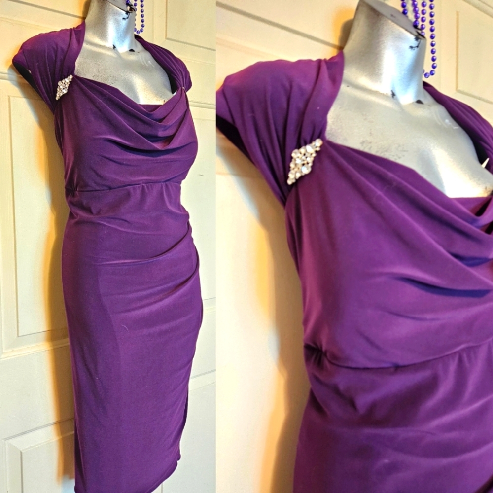 nordstrom xscape purple plus size dress